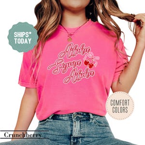 Alpha Sigma Alpha Cherry Knot Sorority T-Shirt - ASA Big Little Shirts - Sorority Merch - Sorority Apparel - Sorority Letters