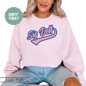 Sigma Delta Tau Retro Blush Sorority Sweatshirt - Sig Delt Sorority Crewneck - Big Little Sorority Reveal - Sorority Gifts - Greek Apparel