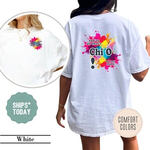 Chi Omega Painted Hue Sorority T-Shirt - Chi O Shirt - Big Little Reveal - Sorority Apparel - Custom Sorority Personalized Gift