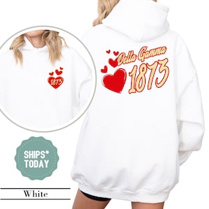 Delta Gamma Popping Heart Sorority Sweatshirt - Dee Gee Merch - Delta Gamma Crewneck Sweatshirt - Sorority Gifts - Greek Apparel