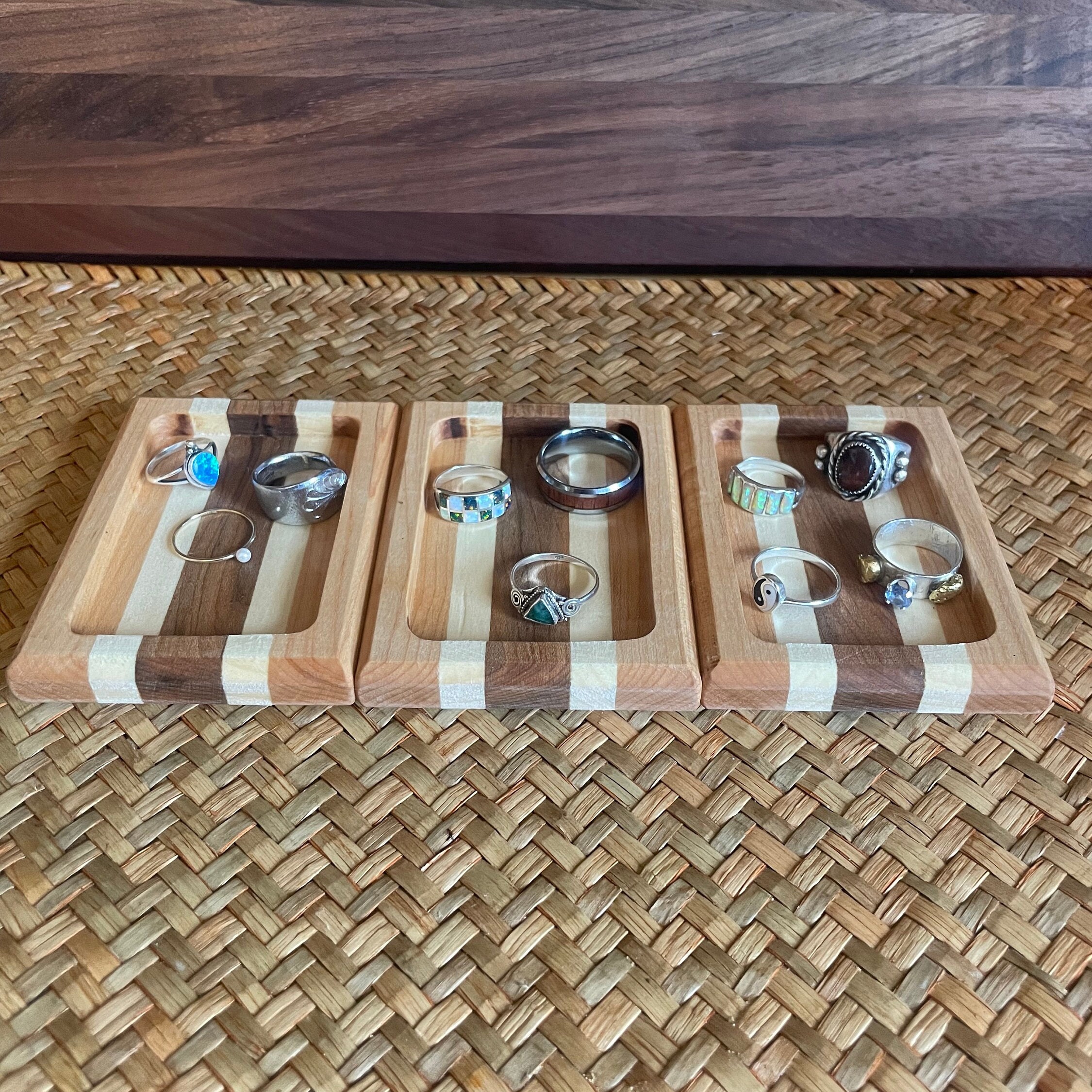 Wooden Ring Dish and Earring Tray Small Jewelry Dish Etsy