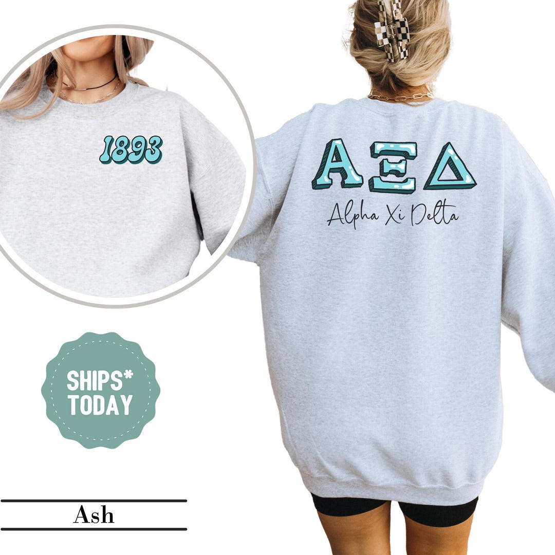 Alpha Xi Delta Ocean Letters Sorority Sweatshirt - AXID Sorority Merch ...
