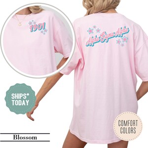 Alpha Sigma Alpha Fizzy Font Sorority T-Shirt - ASA Sorority Shirt - Big Little Reveal Gift - Sorority Letters - Greek Gifts - Preppy Shirt