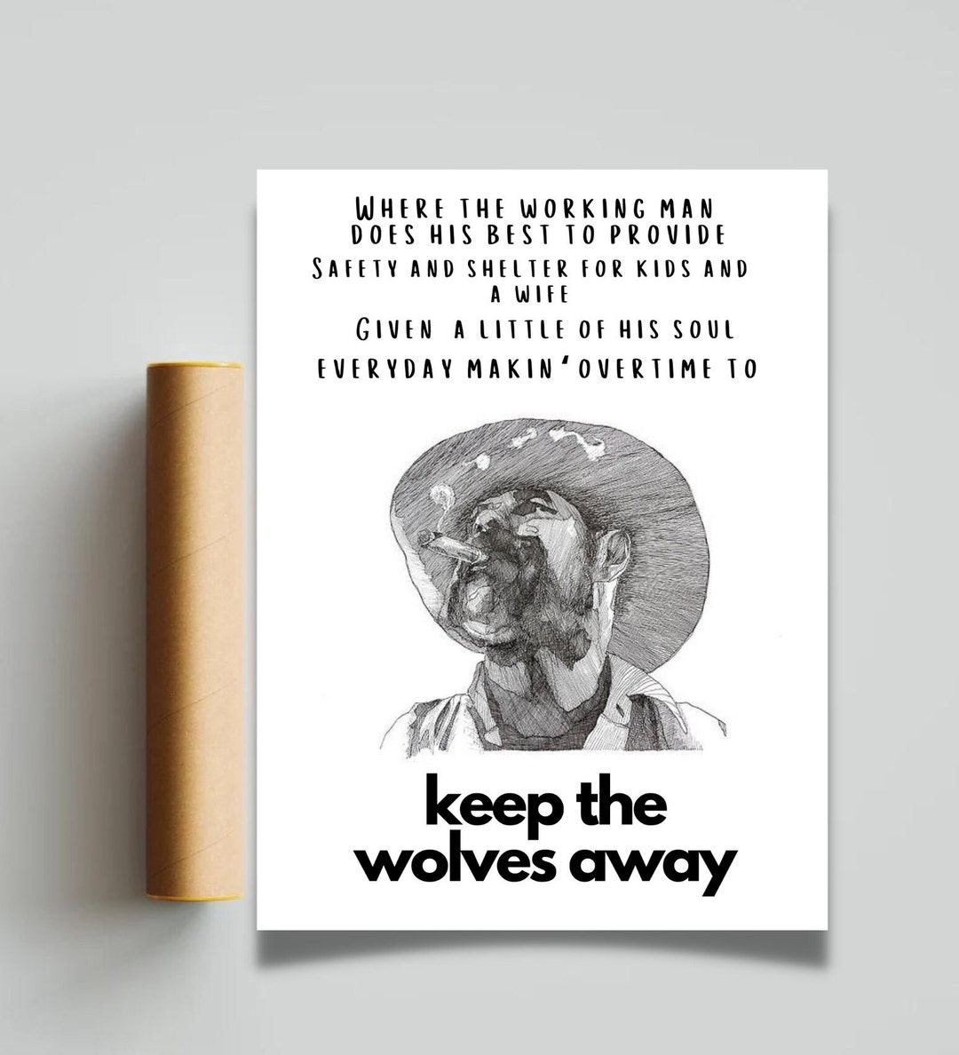 Uncle lucius keep the wolves away poster music print music etsy