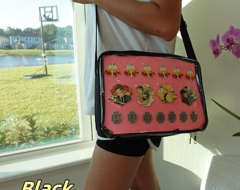 Bolso bandolera Ita Kawaii con estampado, bandolera con ventana transparente, monedero para exhibir pins de anime, bolso Ita para coleccionistas y cosplay.