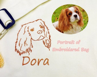 Custom Pet From Your Photo Large Crossbody Bag, USA Fast Shipping, Personalized Gifts,Canvas Dog ToteBag,Embroidered Pet Portrait,tote bag.