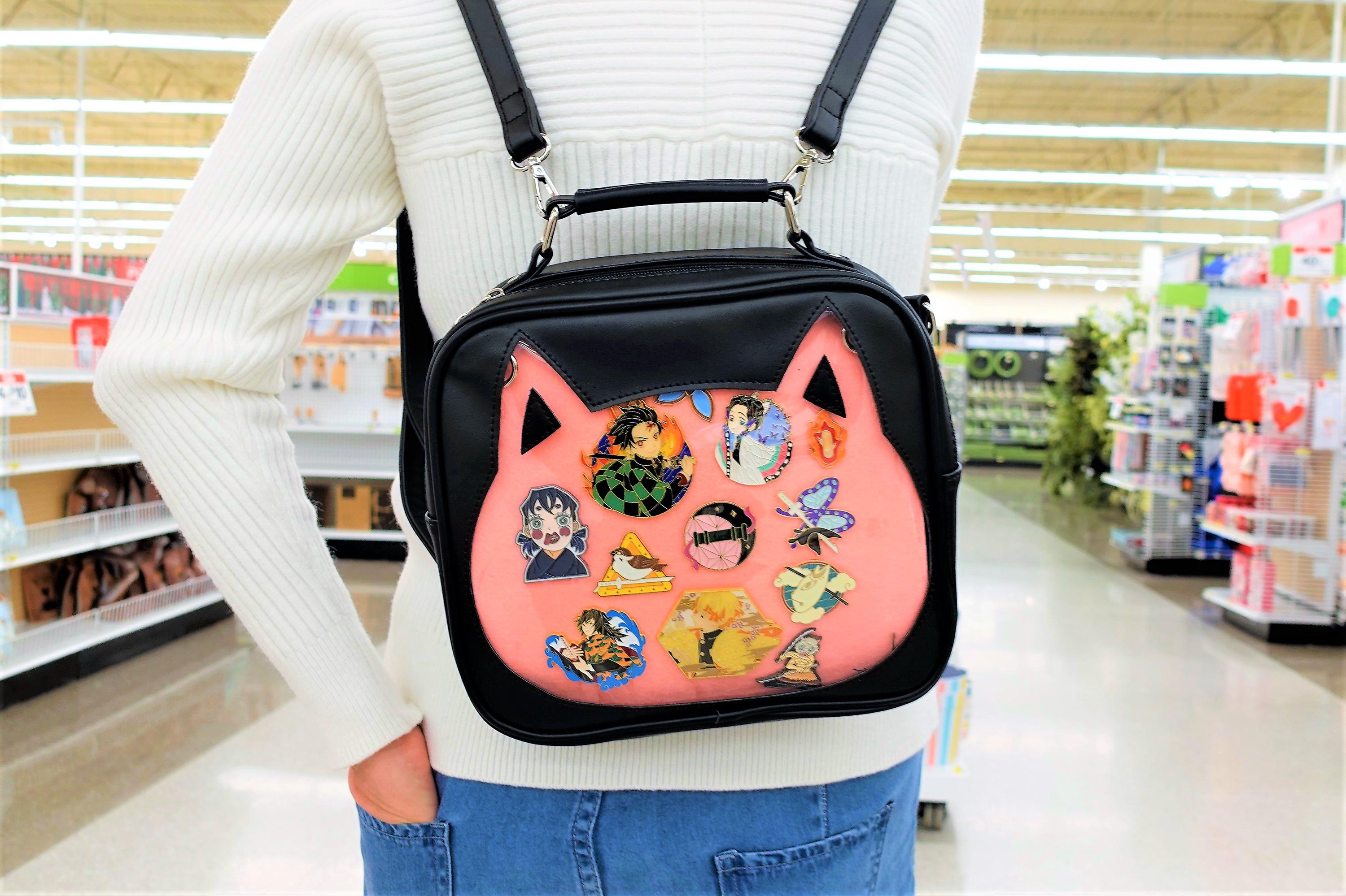 9523 Kawaii Ita Bag Backpack Cute Backpack Pin Display Bag Aesthetic Cat Amazon.com: Vobomo Cat Ita Bag Small Pins Display Kawaii  main image 2