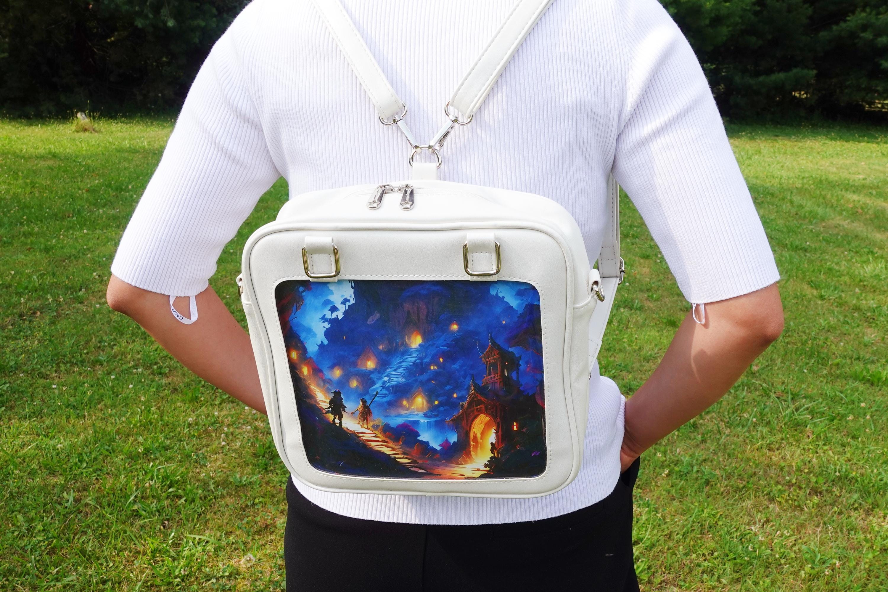 1616 Cute Ita Bag for Pin Display with Insert Anime Backpack for School Double Inserts Large Ita Backpack, Kawaii Anime School Bag  main image 2