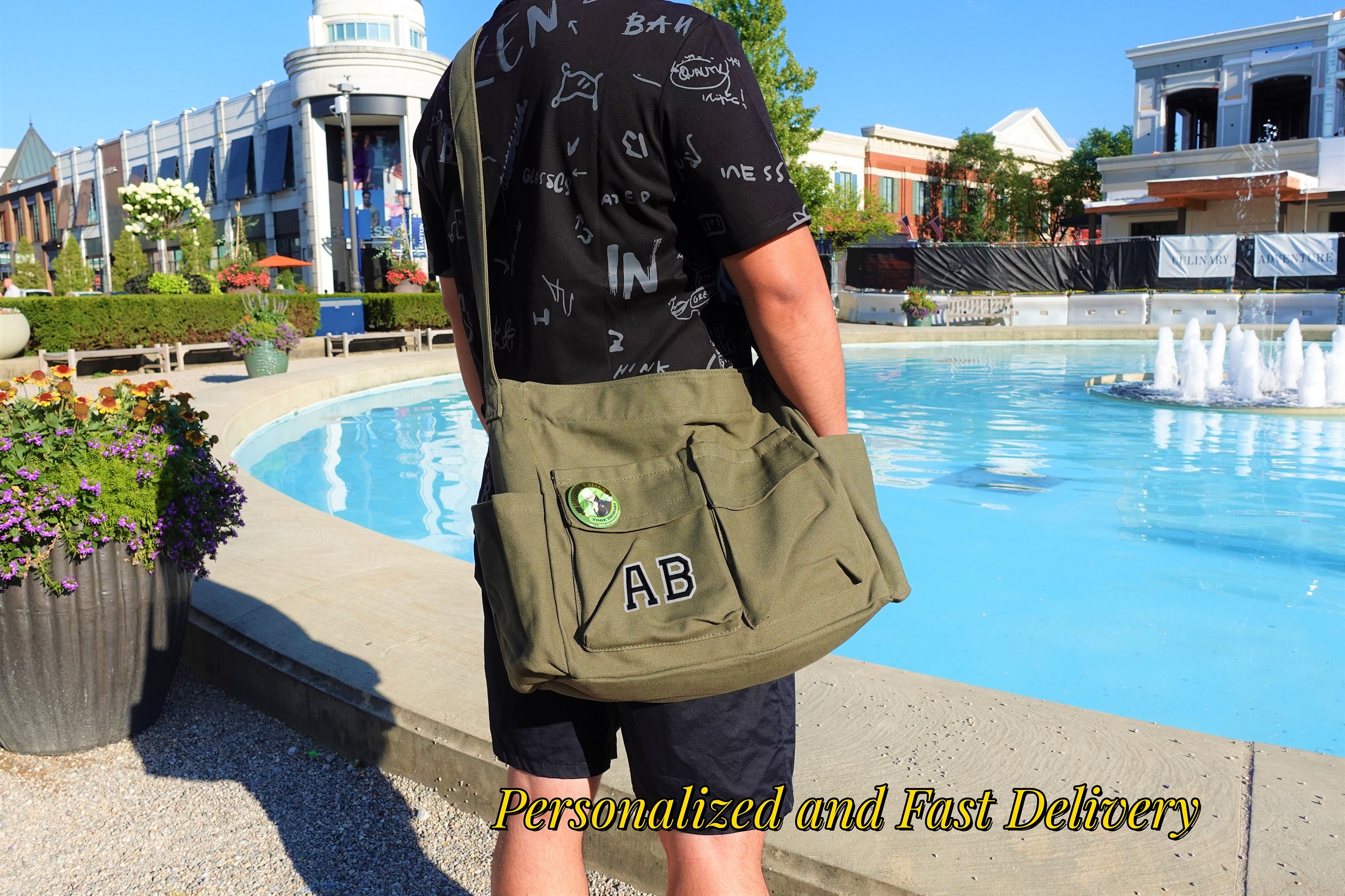 Extra large canvas messenger bag sale
