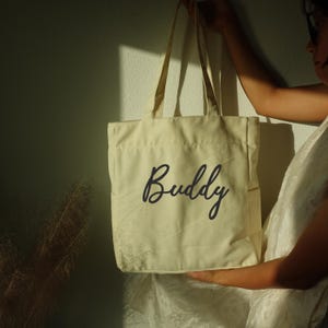 Embroidered Canvas Tote Bag: Large Zippered School, Laptop & Travel Bag