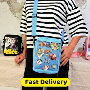 Sac à bandoulière ita de taille classique, 8 couleurs, petit sac Ita Anime, mini sac à bandoulière ita, petit sac à fenêtre, pochette pour épingles.