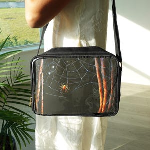 Ita Bag Crossbody with Patterned Insert, Shoulder Ita Bag, Ita Messenger Bag, Itabag, Pin display bag, Pattern created with AI tools.