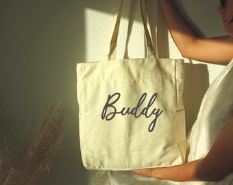 Embroidered Canvas Tote Bag: Large Zippered School, Laptop & Travel Bag