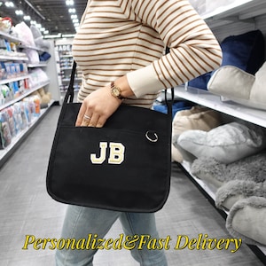 Sac à bandoulière japonais multi-poches en toile personnalisé, sac unisexe, sacs à bandoulière mignons de taille moyenne, sac à provisions, sac à bandoulière ciré.
