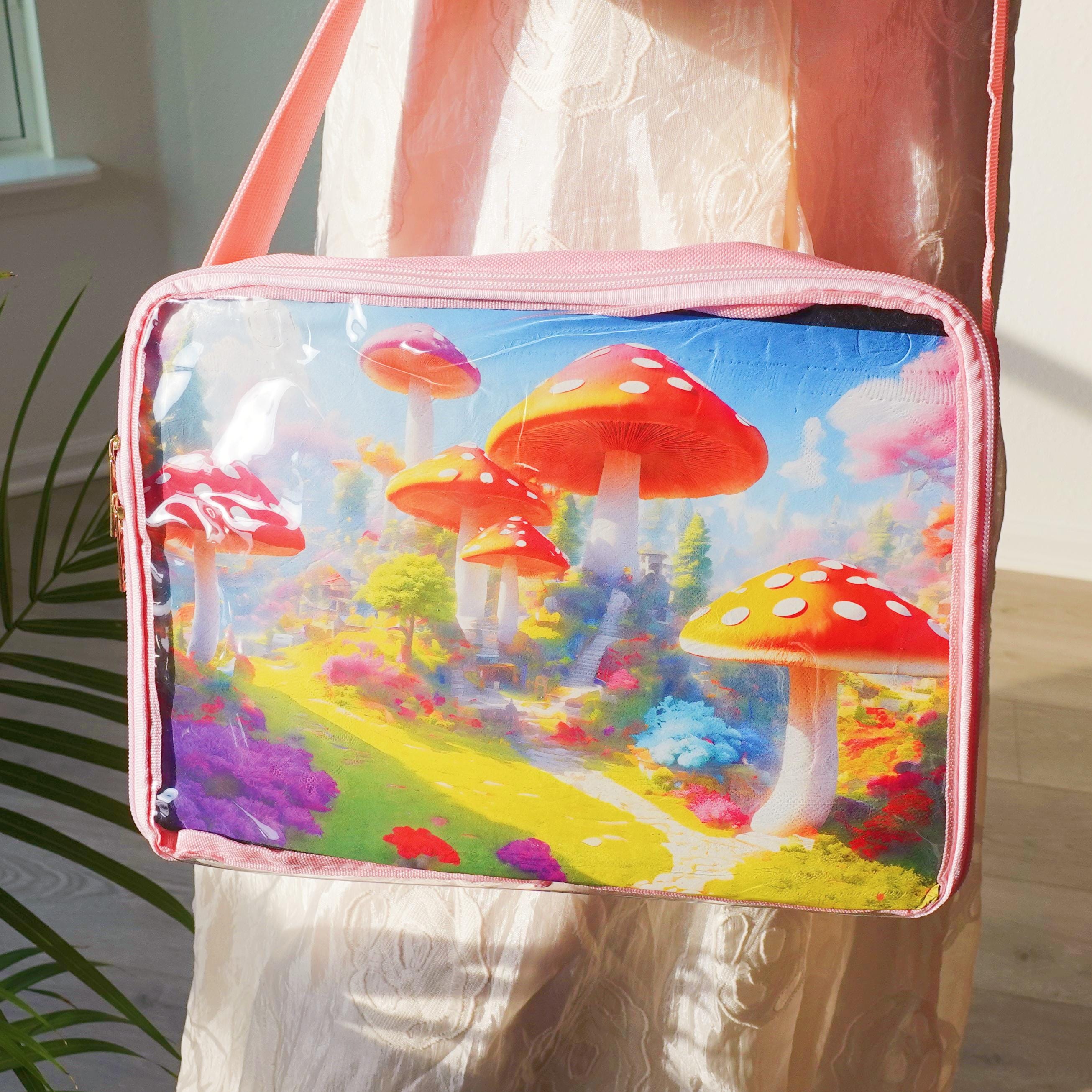 7069 Cute Crossbody Bag Kawaii Ita Bag with Insert and Accessories 4 Pins Large Star Ita Bag Crossbody –pin Display Bag | Clear Window  main image 2