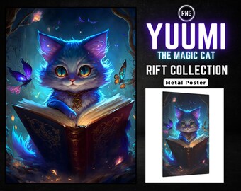 Yuumi the Magic Cat Metal Poster, Mystical Cat Metal Wall Art, Adorable Cat Art, Magical Cat wall Decor, League of Legends Fan Art, RNG Art