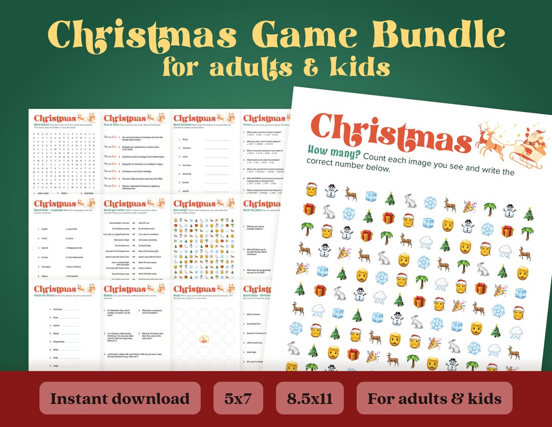 Printable Christmas Game Game for Adults and Kids Christmas - Etsy