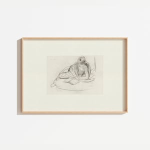 Vintage Black Ink Abstract Sketch | Woman Line Drawing | PRINTABLE Art | Minimalist Sketch Art | Charcoal Sketch