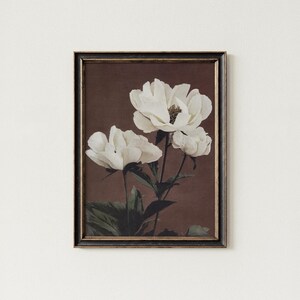 Vintage Moody Muted Floral Oil Painting | Printable Art | Floral Still Life Painting | Antique Wall Art