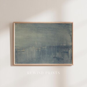 Pintura de acuarela vintage apagada, arte abstracto, paisaje de acuarela, imprimible imagen 3