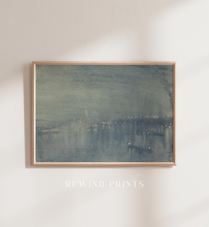 Pintura de acuarela vintage apagada, arte abstracto, paisaje de acuarela, imprimible imagen 3