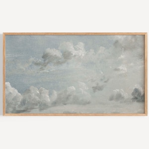 Samsung Frame TV Art | Vintage Muted Cloud Painting | Cloud TV Art | Spring TV Art | Digital Art