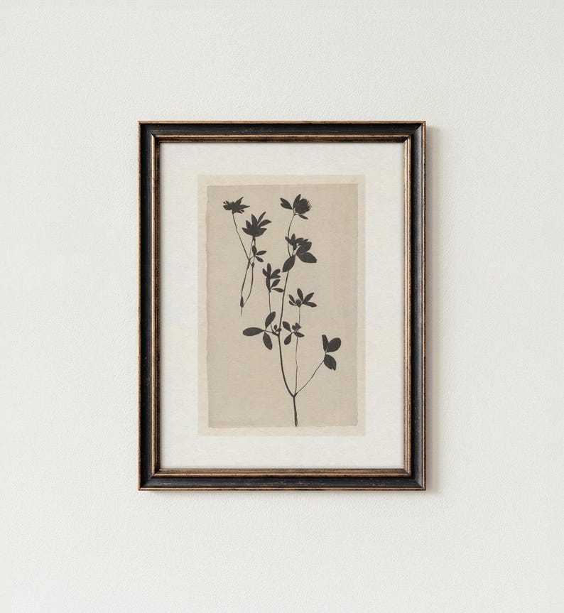 Cream Botanical Printable Wall Art | Vintage Antique Flower Painting | Cottagecore Digital Download image 5