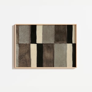 Vintage Abstract Striped Watercolor Painting: Neutral Wall Art (Digital Download)