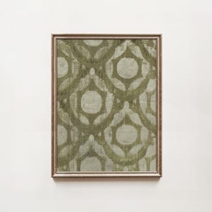 Vintage Floral Tapestry Print: Olive Green Antique Art (Digital Download)
