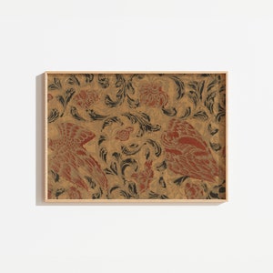 Vintage Warm Toned Ornate Pattern Wall Art | Antique Floral Drawing | Fall Tones | Digital Download