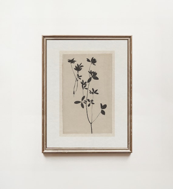 Cream Botanical Printable Wall Art | Vintage Antique Flower Painting | Cottagecore Digital Download