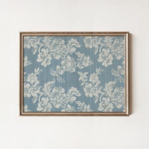 Impresión artística de tela floral azul vintage: tapiz antiguo (impresión digital)