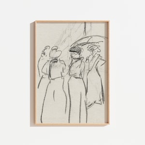 Vintage schwarze Tinte abstrakte Skizze | Antike Strichzeichnung | DRUCKBARE Kunst | Minimalistische Skizze Kunst | Kohlezeichnung