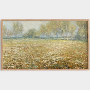 Samsung Frame TV Art | Vintage Spring Flower Painting | Wildflowers FIELD TV Art | Spring Colors | Digital Download