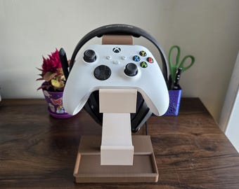 Gaming Headset Stand with Dual Controller Holder | PS5 & Xbox Desk Organizer