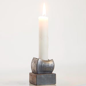 Black Modern Candle Holder, Unique Home Decor, Metal Candlestick Holder, Rustic Tabletop Decor, Gothic Candle Holder, Metal Table Decor