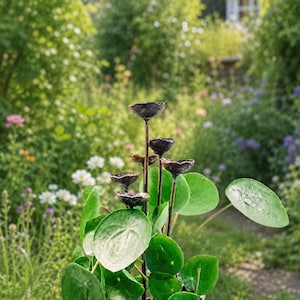 Abreuvoir à abeilles, lot de 6 coupelles en métal forgé pour pot et jardin