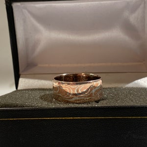 Mokume Gane Ring, Damascus Ring Woman, Wide Band Ring, Ring For Men, Wedding Ring, Alternative Ring, Silver And Copper Ring, Bohemian Ring