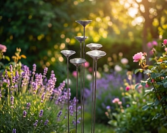 Handmade Bee Waterer Garden Decor ~ Metal Bird Bath, Butterfly Puddler & Insect Waterer - Rain Catcher Bowl for Bees Birds Garden Ornament