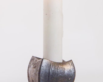 Black metal candlestick holder ~ Rustic table centerpiece ~ Mid century modern home decor
