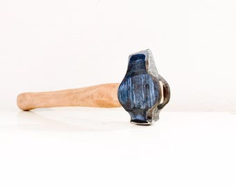 Hand Forged Blacksmith Hammer with Wooden Handle, Artisan Forging Tool, Rustic Gift for Men, Tool for Metalworkers, High Quality Steel