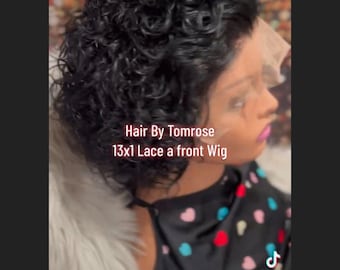 Human hair pixie lace wig