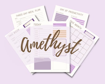 Printable Planner - 7 pages - Amethyst