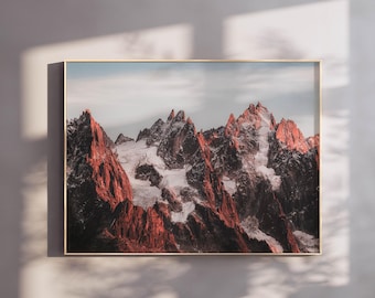 Chamonix Wall Art Print: French Alps Mountain Wall Art, Landscape Photography Poster