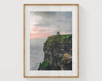 Cliffs of Moher Sunset, Clare, Ireland | Printable Coastal Photography Wall Art Print | Digital Download | Modern Home Decor | Ocean Artwork