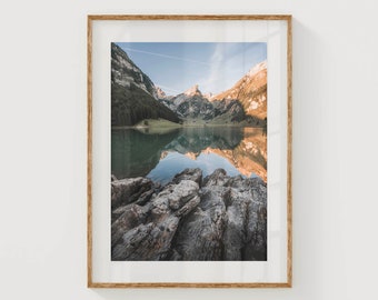 Seealpsee, Appenzell, Swiss Alps, Switzerland | Printable Mountain Photography Wall Art Print | Digital Download | Nature Artworks