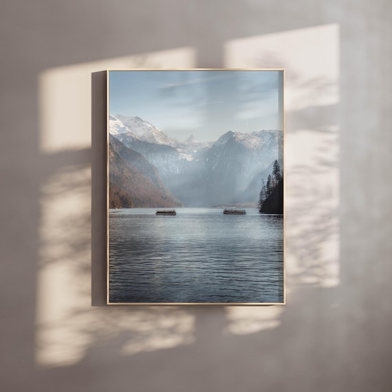 Königssee Print: Bavarian Alps Mountain Photography, Lakeside Wall Art