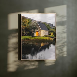 Gougane Barra Chapel Print: Ireland Mountain Landscape Photography