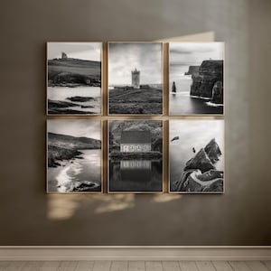 Ireland Coastal Print Set: Black & White Landscape Photography