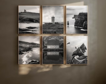 Ireland Coastal Print Set: Black & White Landscape Photography